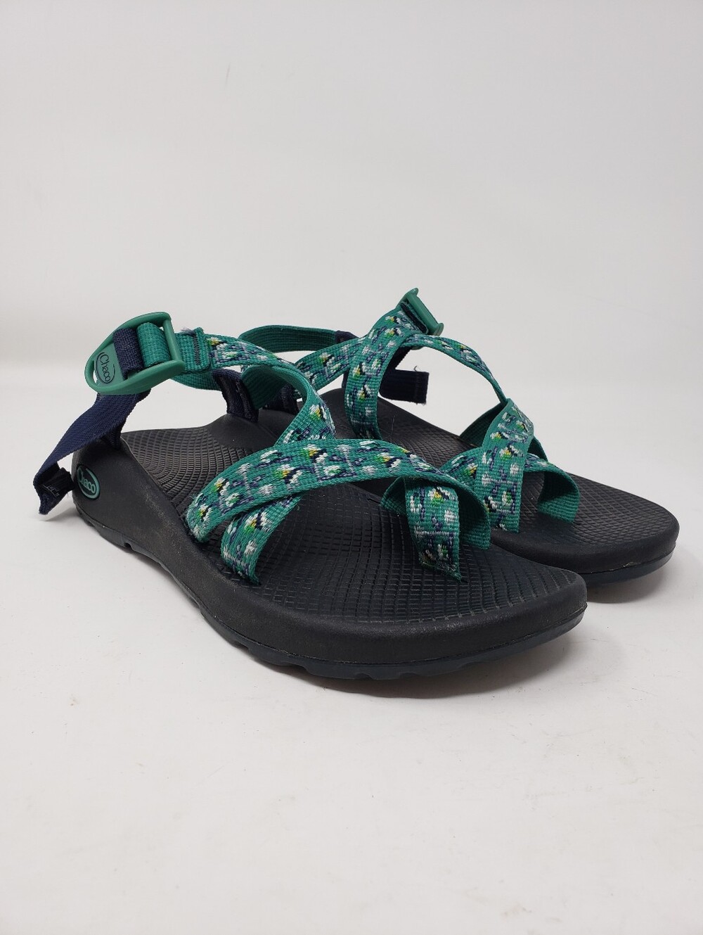 Chaco Z/Cloud 2 Women's Sandals Size 8 Eclipse Green Toe Loop Sport Hiking